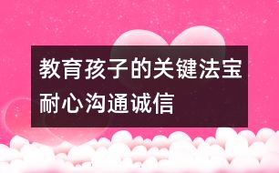 教育孩子的關(guān)鍵法寶：耐心、溝通、誠(chéng)信