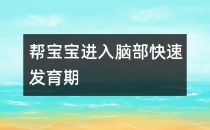 幫寶寶進入腦部快速發(fā)育期