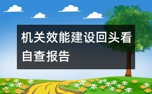 機關效能建設回頭看自查報告