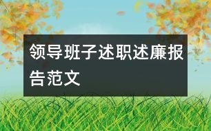 領導班子述職述廉報告范文