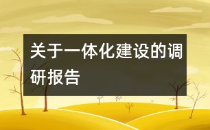 關于一體化建設的調研報告