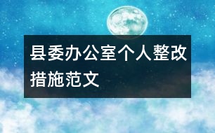 縣委辦公室個人整改措施范文