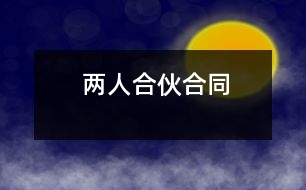 兩人合伙合同