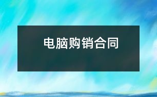 電腦購(gòu)銷(xiāo)合同