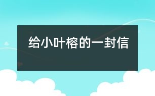 給小葉榕的一封信