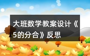 大班數(shù)學(xué)教案設(shè)計(jì)《5的分合》反思