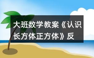 大班數(shù)學(xué)教案《認(rèn)識(shí)長(zhǎng)方體、正方體》反思