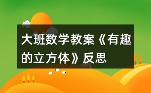 大班數(shù)學教案《有趣的立方體》反思