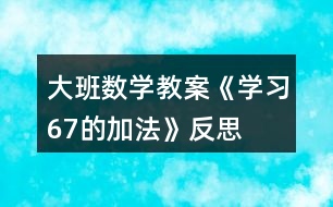 大班數(shù)學(xué)教案《學(xué)習(xí)6、7的加法》反思