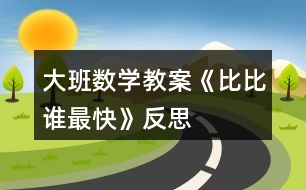 大班數(shù)學(xué)教案《比比誰(shuí)最快》反思