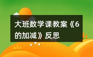 大班數(shù)學(xué)課教案《6的加減》反思