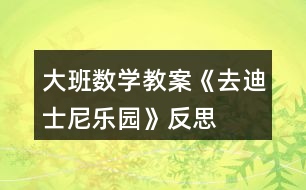 大班數(shù)學(xué)教案《去迪士尼樂園》反思