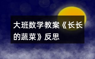 大班數(shù)學(xué)教案《長(zhǎng)長(zhǎng)的蔬菜》反思