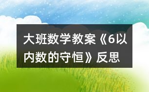 大班數(shù)學(xué)教案《6以?xún)?nèi)數(shù)的守恒》反思