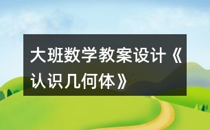 大班數(shù)學(xué)教案設(shè)計《認(rèn)識幾何體》