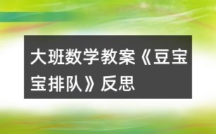 大班數(shù)學教案《豆寶寶排隊》反思