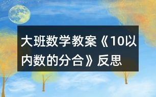 大班數(shù)學教案《10以內(nèi)數(shù)的分合》反思