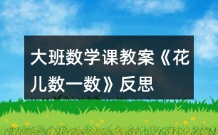 大班數(shù)學(xué)課教案《花兒數(shù)一數(shù)》反思