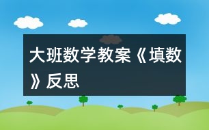 大班數(shù)學教案《填數(shù)》反思