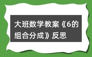 大班數(shù)學(xué)教案《6的組合分成》反思