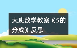 大班數(shù)學(xué)教案《5的分成》反思