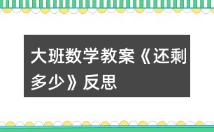 大班數(shù)學(xué)教案《還剩多少》反思