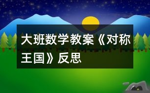 大班數(shù)學教案《對稱王國》反思