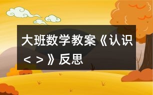 大班數(shù)學教案《認識“＜”、“＞”》反思