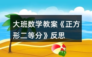 大班數(shù)學教案《正方形二等分》反思