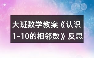 大班數(shù)學(xué)教案《認(rèn)識1-10的相鄰數(shù)》反思