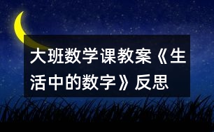 大班數(shù)學(xué)課教案《生活中的數(shù)字》反思