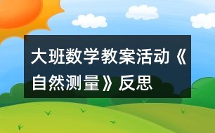 大班數(shù)學(xué)教案活動《自然測量》反思