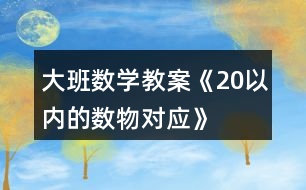 大班數(shù)學教案《20以內的數(shù)物對應》