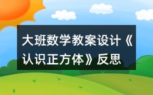 大班數(shù)學(xué)教案設(shè)計《認識正方體》反思