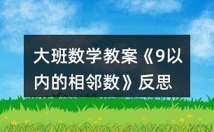 大班數(shù)學教案《9以內(nèi)的相鄰數(shù)》反思