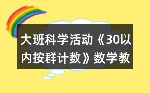 大班科學(xué)活動《30以內(nèi)按群計數(shù)》數(shù)學(xué)教案