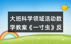 大班科學領域活動數學教案《一寸蟲》反思