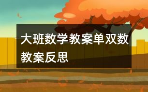 大班數(shù)學教案單雙數(shù)教案反思