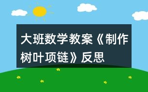 大班數(shù)學(xué)教案《制作樹(shù)葉項(xiàng)鏈》反思