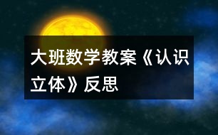 大班數(shù)學(xué)教案《認識立體》反思