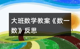 大班數學教案《數一數》反思