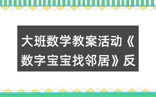 大班數(shù)學(xué)教案活動《數(shù)字寶寶找鄰居》反思