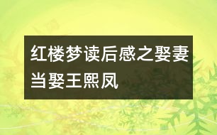 紅樓夢(mèng)讀后感之娶妻當(dāng)娶王熙鳳