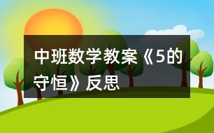 中班數(shù)學教案《5的守恒》反思