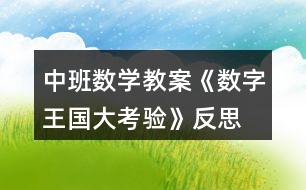 中班數(shù)學(xué)教案《數(shù)字王國大考驗(yàn)》反思