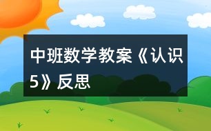 中班數(shù)學(xué)教案《認(rèn)識(shí)5》反思