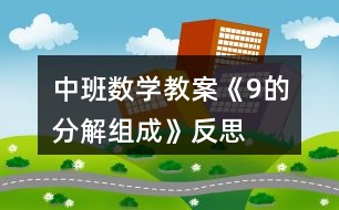 中班數學教案《9的分解組成》反思