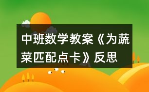 中班數(shù)學教案《為蔬菜匹配點卡》反思