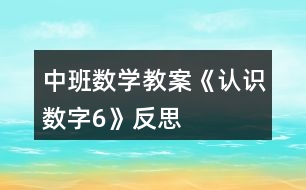 中班數(shù)學教案《認識數(shù)字6》反思