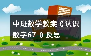 中班數(shù)學(xué)教案《認(rèn)識數(shù)字6、7 》反思